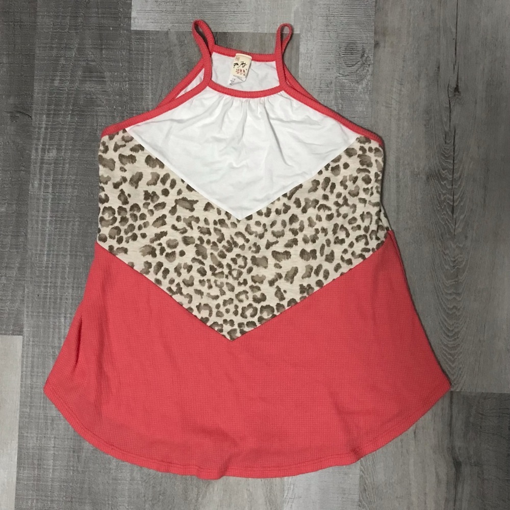 Leopard Color Block Tank Size Small